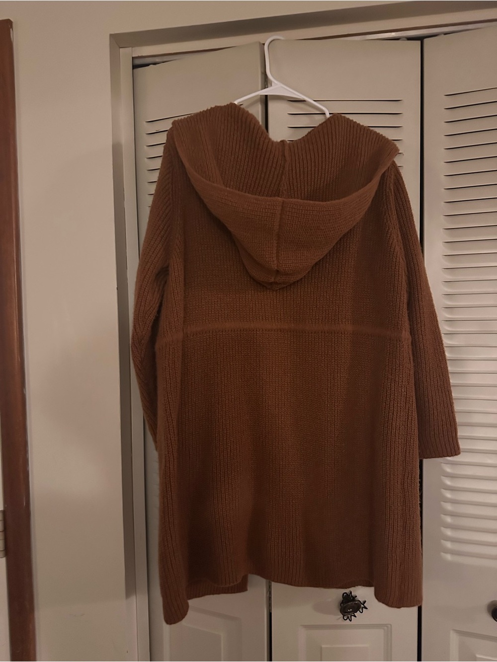 Cozy Hooded Open-Front Cardigan Sweater - Brown - Picture 4 of 4
